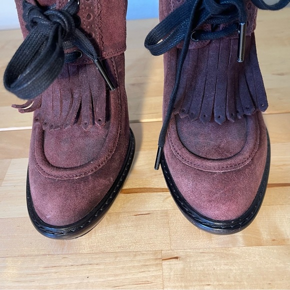 Burberry Prorsum suede embossed kiltie Ankle boots Size EU 39 - Picture 4 of 15